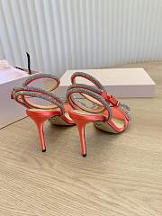 Mach&Mach Double Bow Satin Sandals Orange 95mm - 3