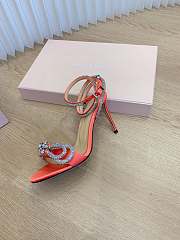 Mach&Mach Double Bow Satin Sandals Orange 95mm - 4