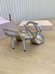 Mach&Mach Double Bow Satin Sandals White 95mm - 2