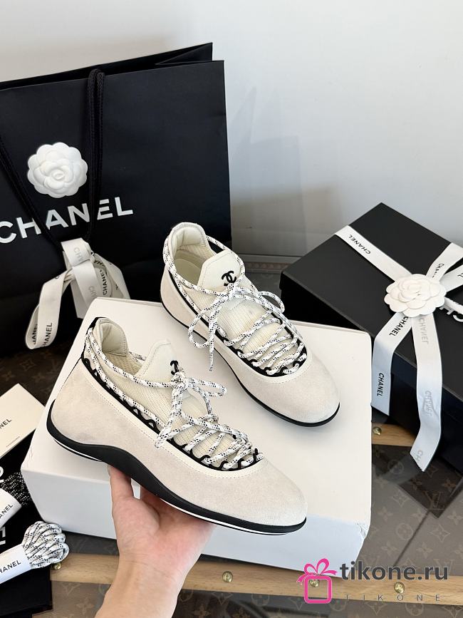 Chanel Sneakers Lambskin & Mixed Fibers White G47411 - 1