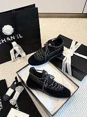 Chanel Sneakers Lambskin & Mixed Fibers Black G47411 - 3