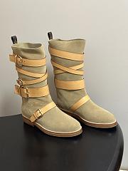 LV Amiral Flat Boot Suede Beige 1AK3QR - 1