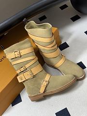 LV Amiral Flat Boot Suede Beige 1AK3QR - 6