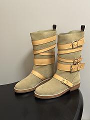 LV Amiral Flat Boot Suede Beige 1AK3QR - 5