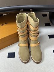 LV Amiral Flat Boot Suede Beige 1AK3QR - 3