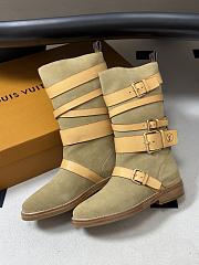 LV Amiral Flat Boot Suede Beige 1AK3QR - 2