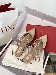 VLTN Rockstud Patent-Leather Mule Poudre - 5