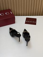 Gucci Donna Slingback Pump Black Leather 80mm - 6