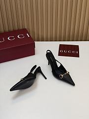 Gucci Donna Slingback Pump Black Leather 80mm - 4