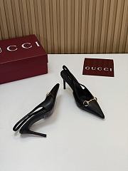 Gucci Donna Slingback Pump Black Leather 80mm - 5