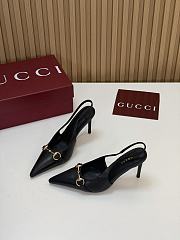 Gucci Donna Slingback Pump Black Leather 80mm - 3