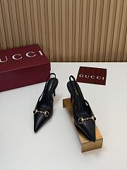 Gucci Donna Slingback Pump Black Leather 80mm - 2