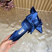 Jimmy Choo Issy Pump 50 Lagoon Satin Sandals with Oversized Bow - 6