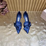 Jimmy Choo Issy Pump 50 Lagoon Satin Sandals with Oversized Bow - 4
