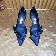 Jimmy Choo Issy Pump 50 Lagoon Satin Sandals with Oversized Bow - 2