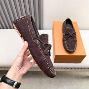 LV Driver Moccasin Suede Calf Leather Brown - 5