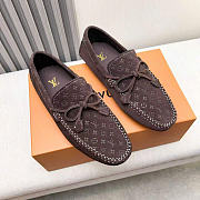 LV Driver Moccasin Suede Calf Leather Brown - 2