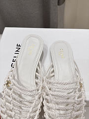 Celine Scoobie Braided Mule In Goatskin White - 2