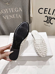 Celine Scoobie Braided Mule In Goatskin White - 3