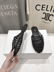 Celine Scoobie Braided Mule In Goatskin Black - 5