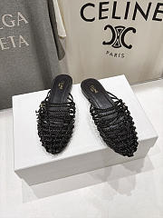 Celine Scoobie Braided Mule In Goatskin Black - 4