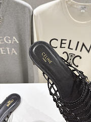Celine Scoobie Braided Mule In Goatskin Black - 3