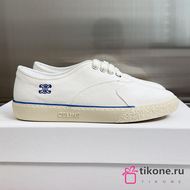 Celine Alan Sneaker In Canvas And Suede Calfskin White - 1