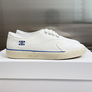 Celine Alan Sneaker In Canvas And Suede Calfskin White