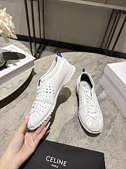 Celine Soft Sneaker In Stretch Lambskin, Suede Calfskin And Lambskin White - 3