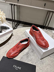 Celine Soft Sneaker In Stretch Lambskin, Suede Calfskin And Lambskin Red - 5