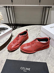 Celine Soft Sneaker In Stretch Lambskin, Suede Calfskin And Lambskin Red - 4