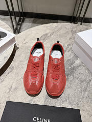 Celine Soft Sneaker In Stretch Lambskin, Suede Calfskin And Lambskin Red - 3