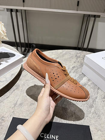 Celine Soft Sneaker In Stretch Lambskin, Suede Calfskin And Lambskin Brown