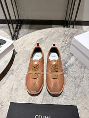 Celine Soft Sneaker In Stretch Lambskin, Suede Calfskin And Lambskin Brown - 5