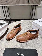 Celine Soft Sneaker In Stretch Lambskin, Suede Calfskin And Lambskin Brown - 3