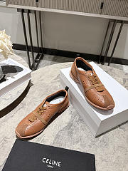 Celine Soft Sneaker In Stretch Lambskin, Suede Calfskin And Lambskin Brown - 2