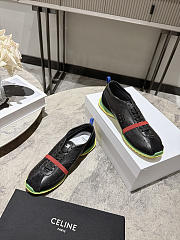 Celine Soft Sneaker In Stretch Lambskin, Suede Calfskin And Lambskin Black/Yellow - 5