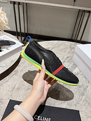 Celine Soft Sneaker In Stretch Lambskin, Suede Calfskin And Lambskin Black/Yellow - 4