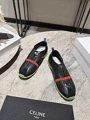 Celine Soft Sneaker In Stretch Lambskin, Suede Calfskin And Lambskin Black/Yellow - 2