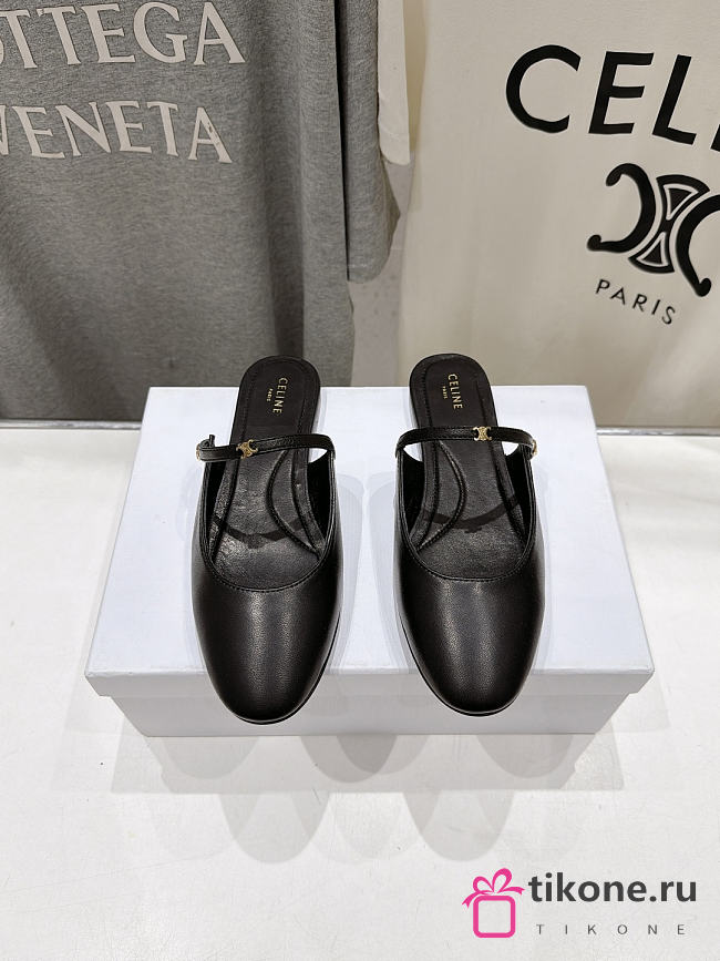 Celine Macaron Mule In Goatskin Black - 1