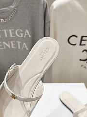 Celine Macaron Mule In Goatskin White - 6