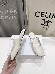 Celine Macaron Mule In Goatskin White - 5