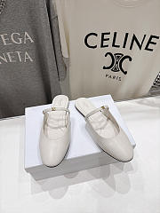 Celine Macaron Mule In Goatskin White - 4