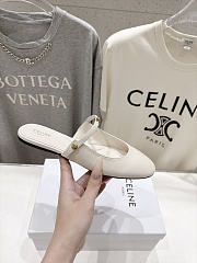 Celine Macaron Mule In Goatskin White - 2