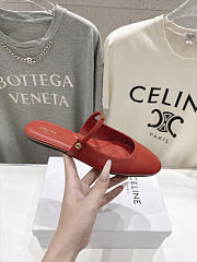 Celine Macaron Mule In Goatskin Red - 6