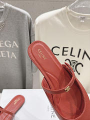 Celine Macaron Mule In Goatskin Red - 3