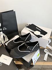 Chanel Mary Janes Mixed Fibers & Rubber Black & White G47139  - 3