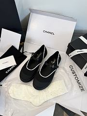 Chanel Mary Janes Mixed Fibers & Rubber Black & White G47139  - 4