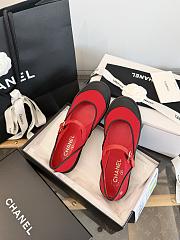Chanel Mary Janes Mixed Fibers & Rubber Red & Black G47139  - 6