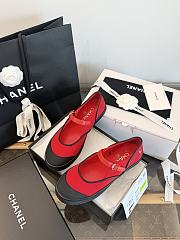 Chanel Mary Janes Mixed Fibers & Rubber Red & Black G47139  - 5